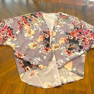 Women XL cardigan gray floral